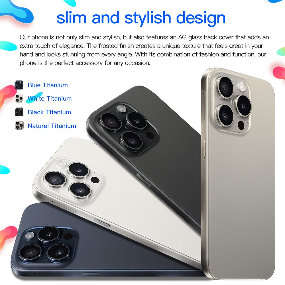 New Original phones 15 Pro Max Smartphones For 15Pro Max 16GB+1TB 5G Dual SIM Cellphone Mobile Phone